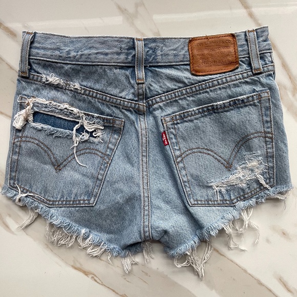Levi's Distressed High Waisted Cut-Off Shorts - Picture 3 of 5